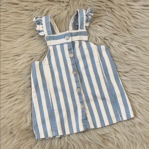Jessica Simpson • Striped Blue and White Button-Front Kids Dress